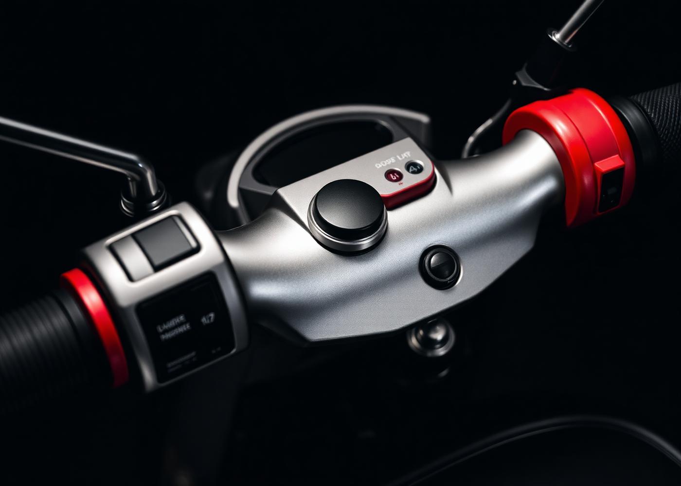 Close-up of upgraded handlebar controls on a JJNP build
