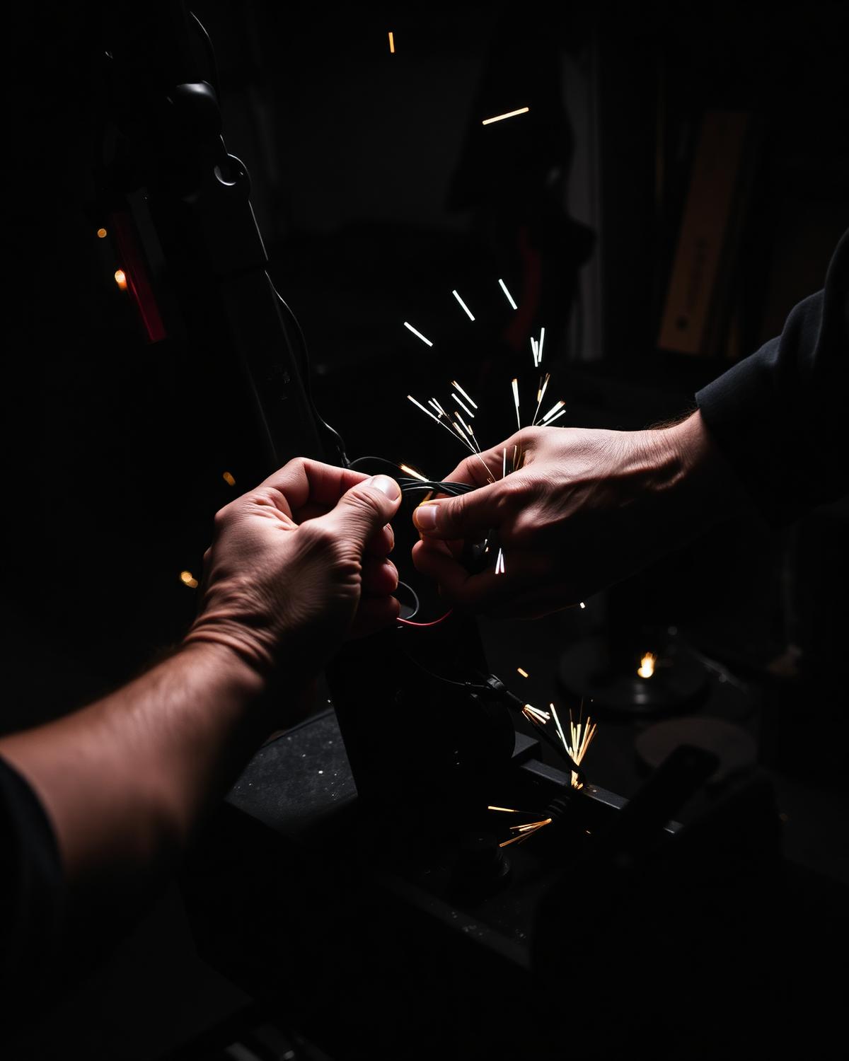 Wiring and electrical work on an electric scooter frame